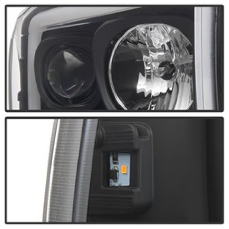 Spyder 99-04 Ford F250 Super Duty Projector Headlights - Light Bar - Black PRO-YD-FF25099V2-LB-BK 5084491