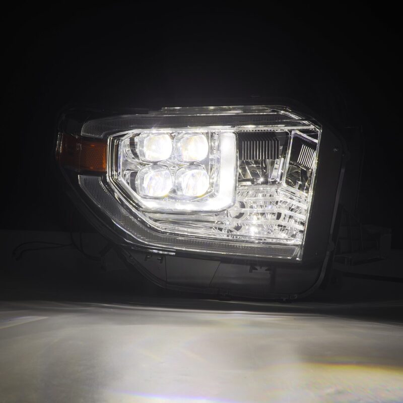 AlphaRex 14-21 Toyota Tundra NOVA LED Proj HL Chrome w/Actv Light & Seq. Sig + Switchback DRL 880831