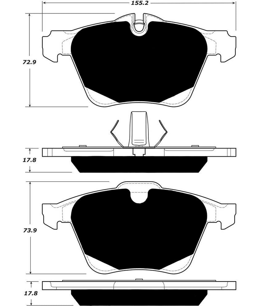 Porterfield Brake Pads for 2014 JAGUAR XJ/XJL 3.0L AWD