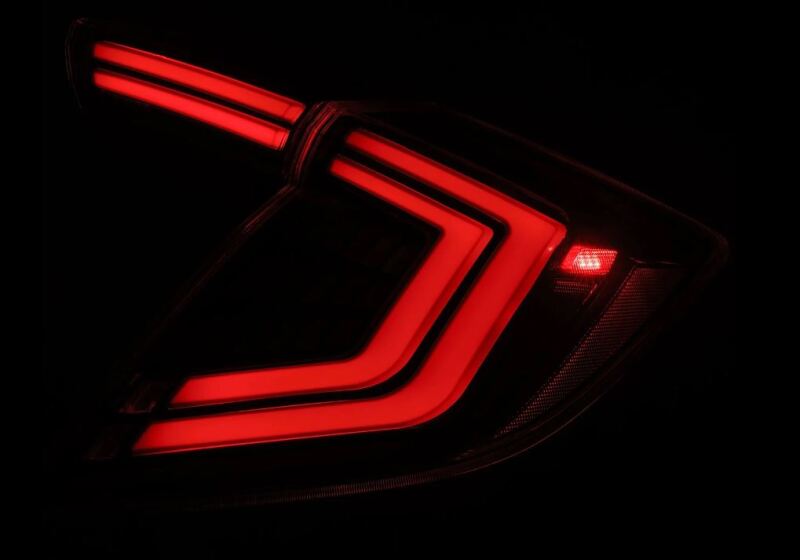 AlphaRex 16-21 Honda Civic Hatchback / Type-R FK8 Nova-Series LED Tail Lights (Pair) - Black 676020