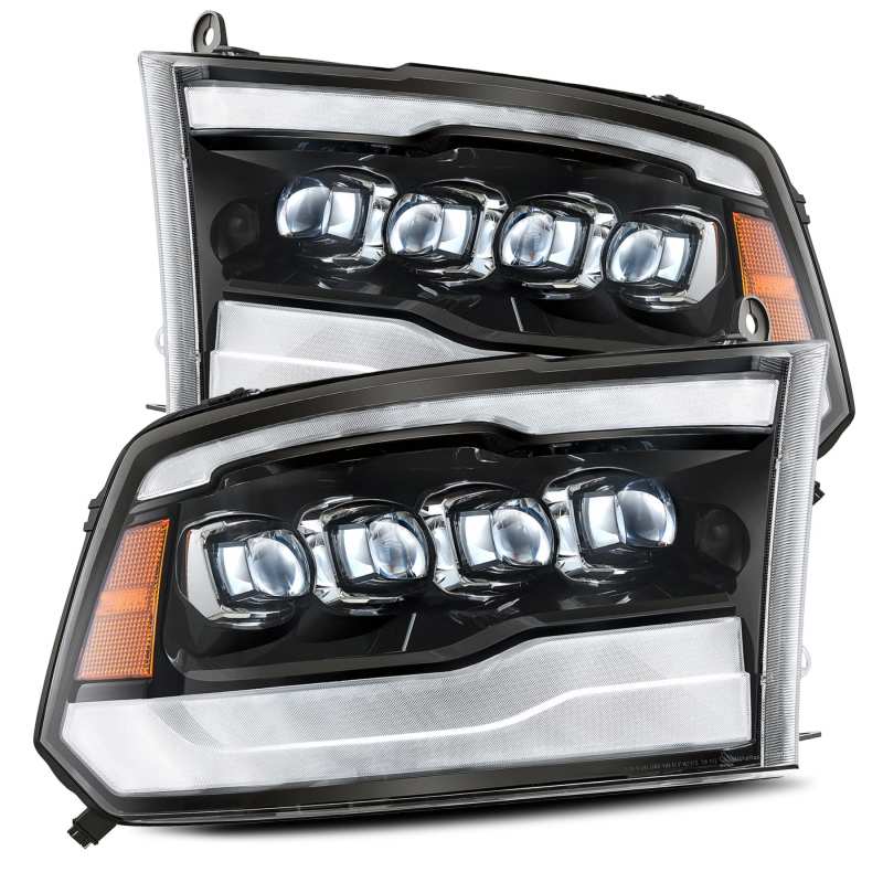 AlphaRex 09-18 Dodge Ram 1500HD NOVA LED Projector Headlights Plank Style Design Gloss Black w/DRL 880590