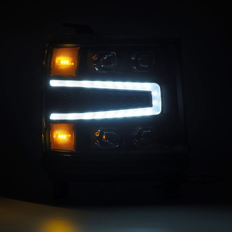 AlphaRex 16-18 Chevy 1500HD NOVA-Series LED Proj Headlights BK w/Actv Lgt/SeqSig & DRL (Req 810023) 880237