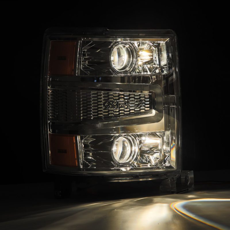 AlphaRex 14-15 Chevy 1500 PRO-Series Projector Headlights Chrome w/Sequential Signal &  DRL 880246