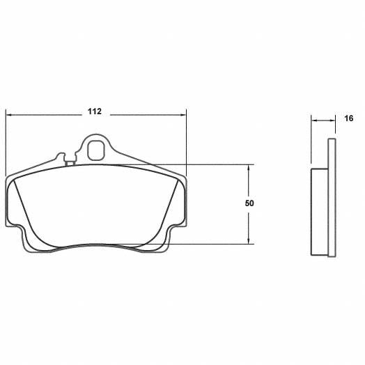 PFC Porsche 996/997, 986/987 Boxster/Cayman Rear Brake Pads - 08 Compound - 0738.08.16.44
