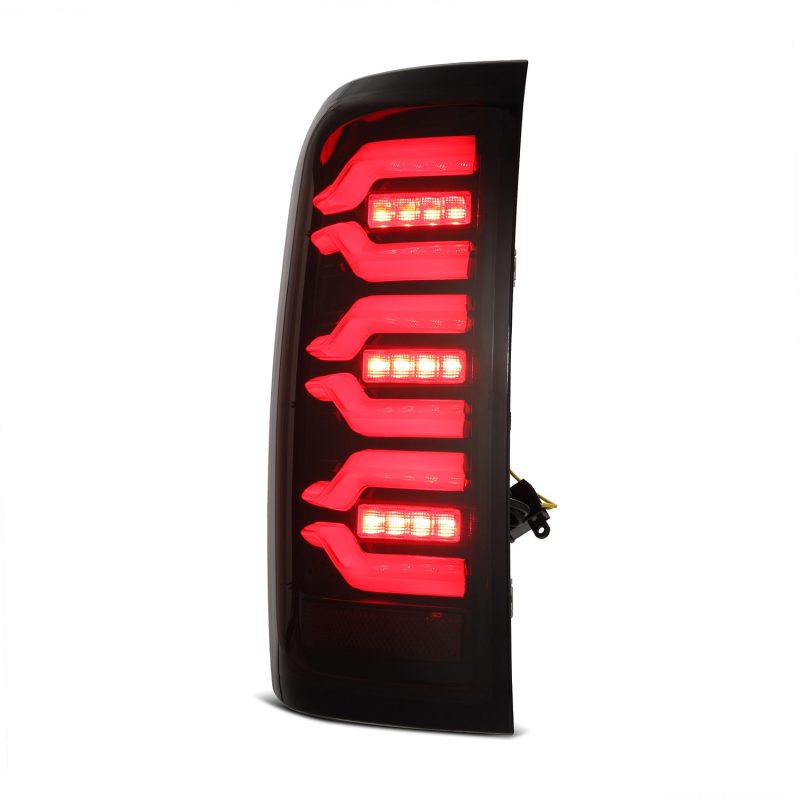 AlphaRex 14-18 Chevy Silverado 1500 Luxx-Series LED Tail Lights Black/Red w/Activ Light/Seq Signal 620050
