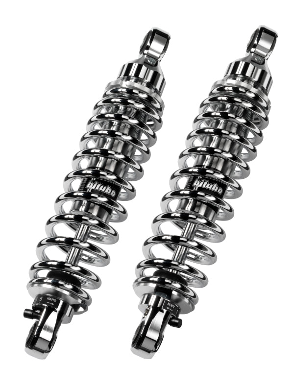 Bitubo Suspension Bitubo WME0 Twinshocks Adjustable: Spring Preload, Rebound, Length 281mm, Chrome Edition HD024WME03