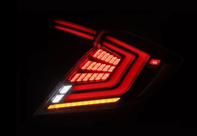 AlphaRex 16-21 Honda Civic Hatchback / Type-R FK8 Nova-Series LED Tail Lights (Pair) - Black 676020