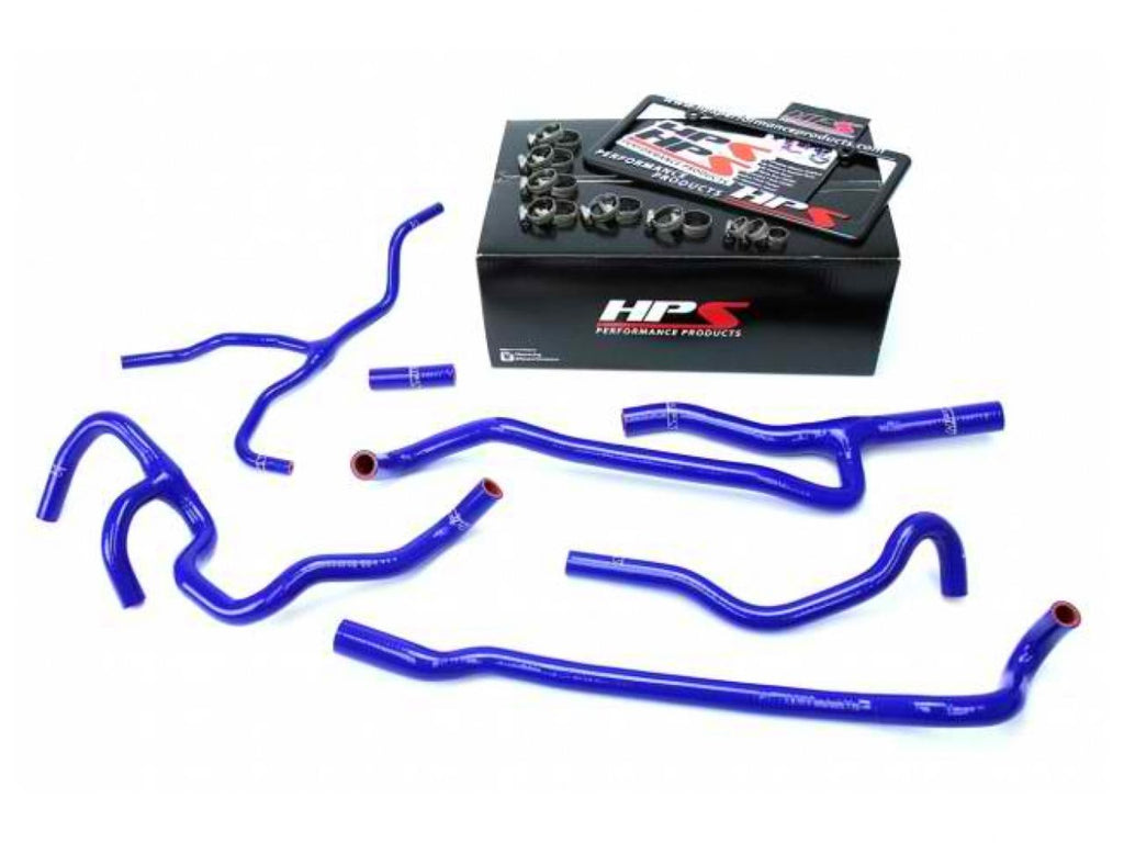 HPS Blue Reinforced Silicone Heater Hose Kit Coolant Chevy 16-17 Camaro SS Coupe 6.2L V8