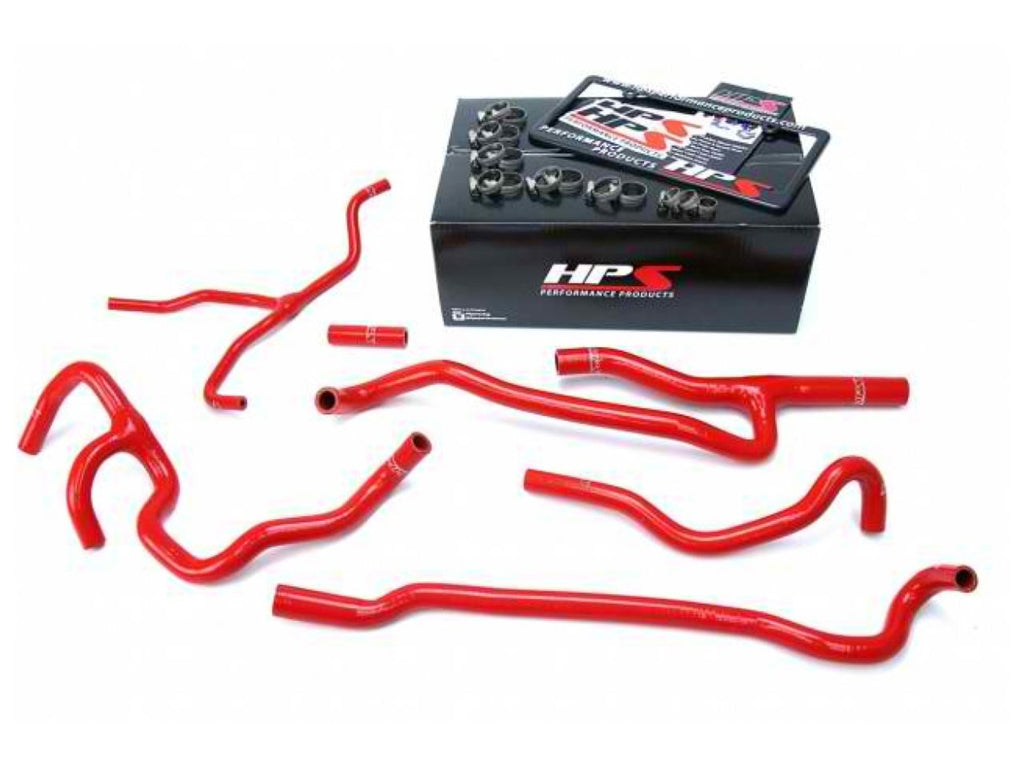 HPS Red Reinforced Silicone Heater Hose Kit Coolant Chevy 16-17 Camaro SS Coupe 6.2L V8