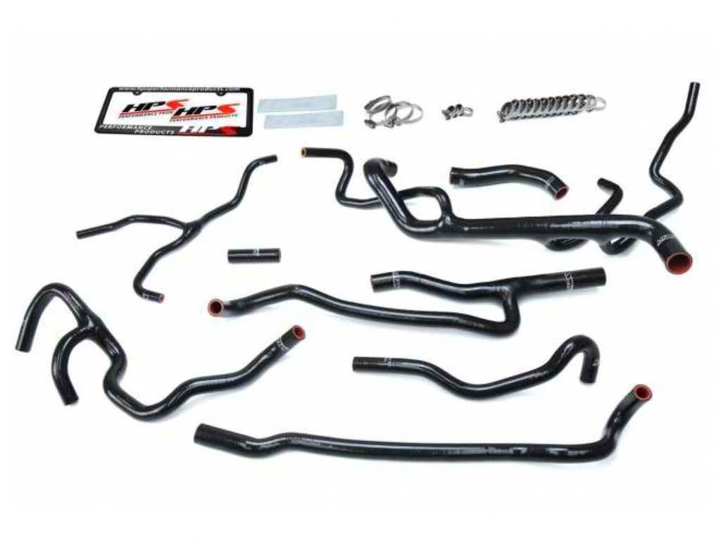 HPS Black Reinforced Silicone Radiator + Heater Hose Kit Coolant Chevy 16-17 Camaro SS Coupe 6.2L V8