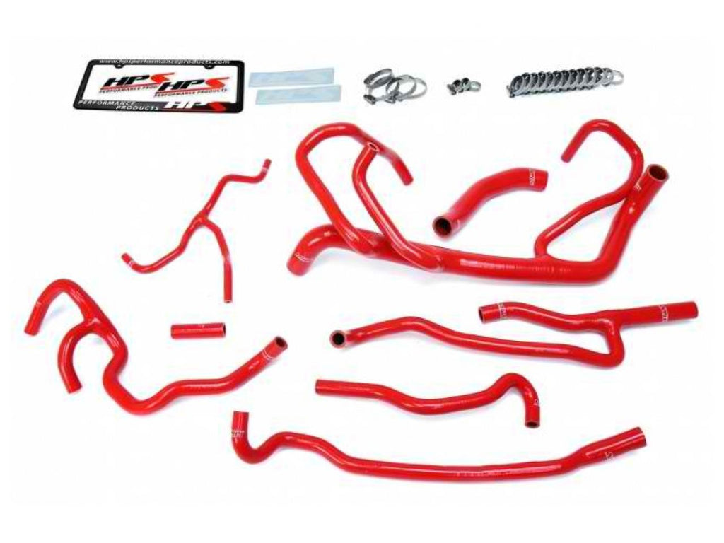 HPS Red Reinforced Silicone Radiator + Heater Hose Kit Coolant Chevy 16-17 Camaro SS Coupe 6.2L V8
