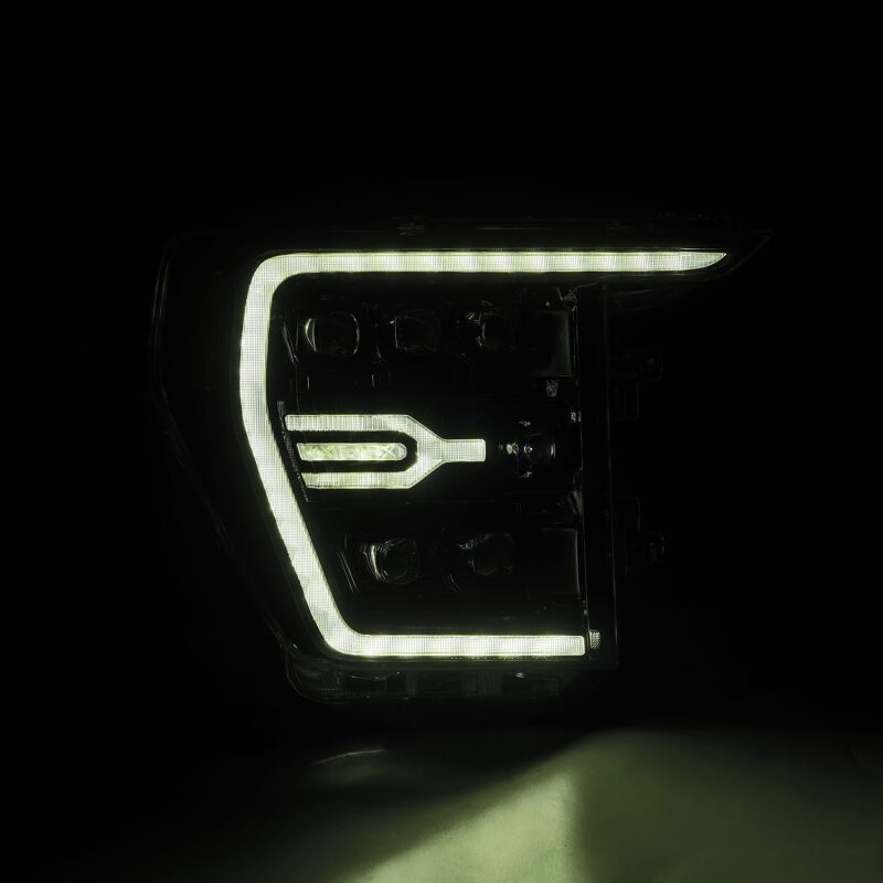 AlphaRex 21-22 Ford F-150 NOVA LED Proj Headlights Plank Style Alpha Blk w/Activ Light/Seq Signal 880138