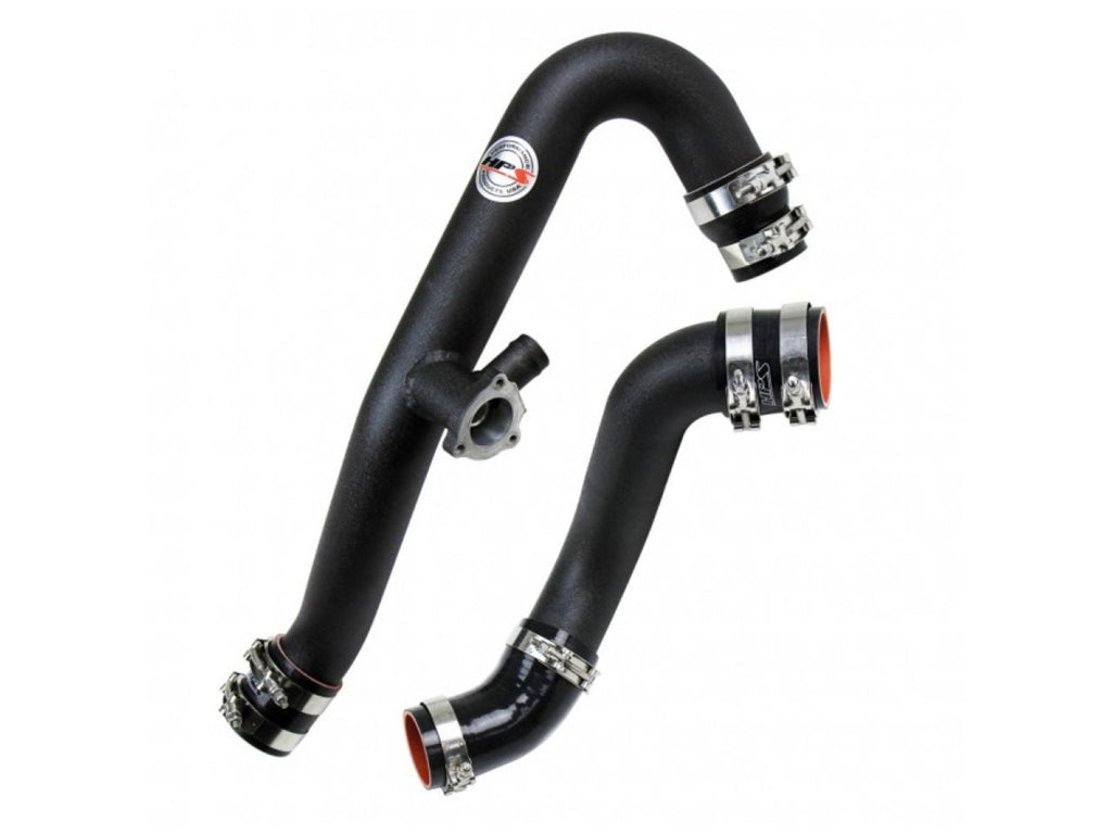 HPS Intercooler Hot Charge Pipe and Cold Side with Black Hoses 15-17 Ford Mustang Ecoboost 2.3L Turbo, Black