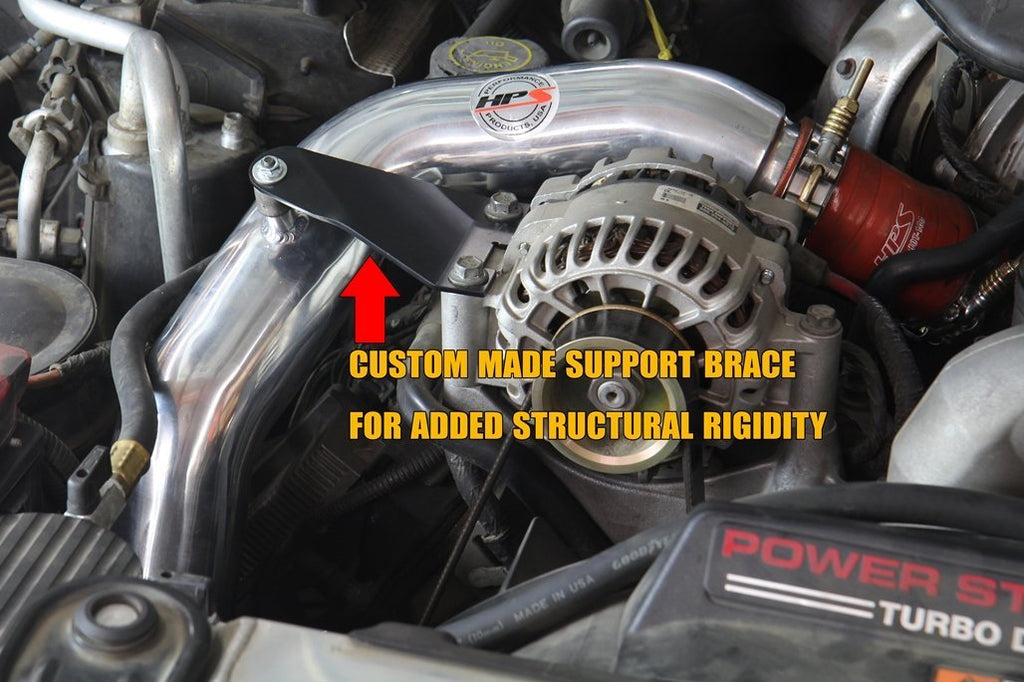 HPS Hot & Cold Side Charge Pipe with Intercooler Boots Kit, 03-07 Ford F550 Superduty Powerstroke 6.0L Diesel Turbo, Black