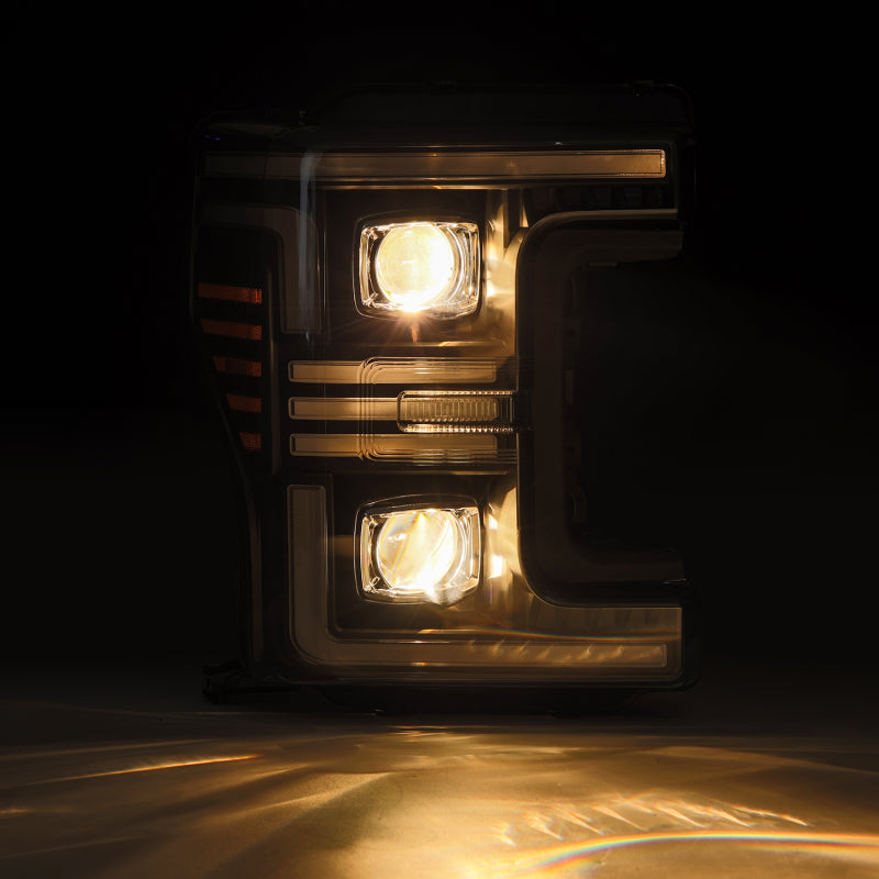 AlphaRex 17-19 Ford F-250/350/450/550 Super Duty PRO-Series Proj Headlights Alpha-Bk w/SS & DRL 880320