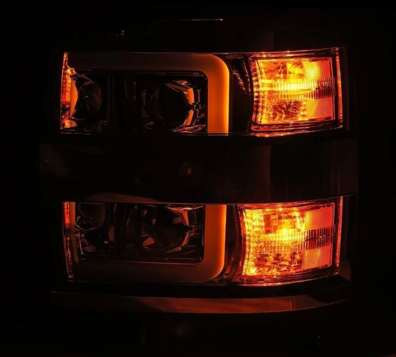 AlphaRex 15-19 Chevy Silverado 2500/3500 LUXX-Series Proj. Headlights Blk w/Actv SeqSig & SBDRL 880098
