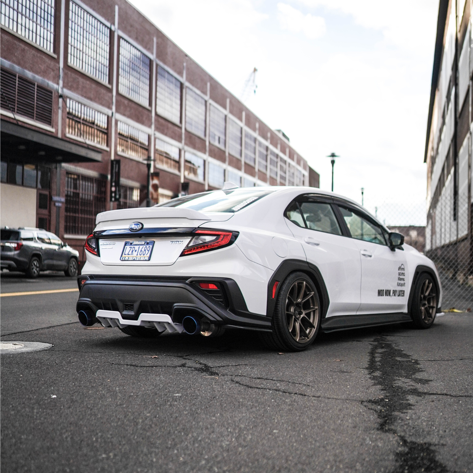 JDMuscle [22-25 WRX] Duck Bill / Low Profile Spoiler - V1 Paint Matched / Gloss Black / Cherry Red