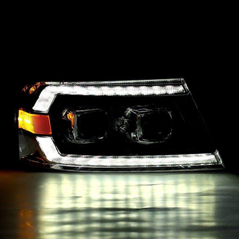 AlphaRex 04-08 Ford F150 PRO-Series Projector Headlights Alpha-Black w/ Sequential Signal and DRL 880134