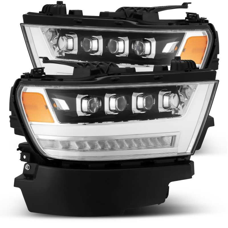 AlphaRex 19-20 Ram 1500HD NOVA LED Proj Headlights Plank Style Chrome w/Activ Light/Seq Signal/DRL 880517