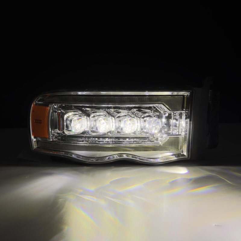 AlphaRex 02-05 Dodge Ram 1500 NOVA LED Proj Headlights Plank Style Chrome w/Activ Light/Seq Signal 880565