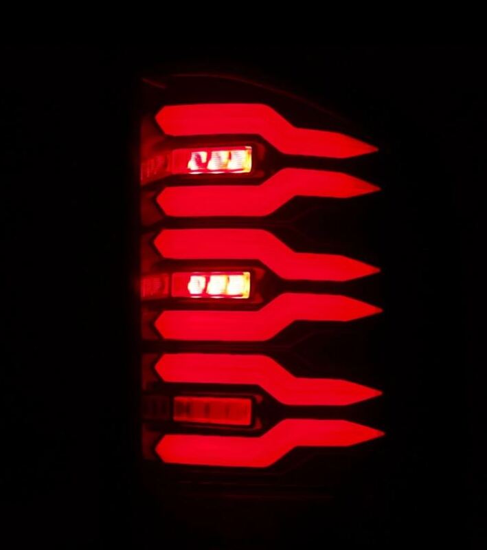 AlphaRex 07-14 Chevrolet Silverado 1500/2500HD/3500HD Luxx-Series LED Tail Lights Black/Red 620000