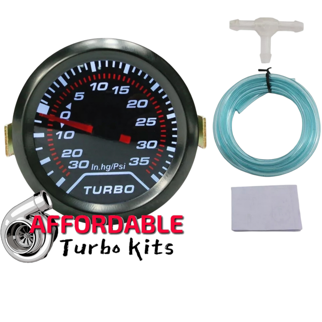 Boost Pressure Turbo Vacuum LED lit 52mm Gauge Pod 2 Inch Smoked Black Smoke Face Psi
