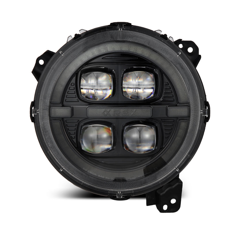 AlphaRex 18-23 Jeep Wrangler JL/Gladiator JT LED Proj Headlights Alpha-Blk w/ Activ Light/Seq Signal 880867