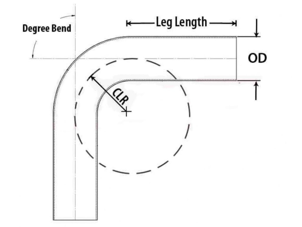 HPS 3" OD 60 Degree Bend 6061 Aluminum Elbow Pipe Tubing 16 Gauge w/ 4-3/4" CLR
