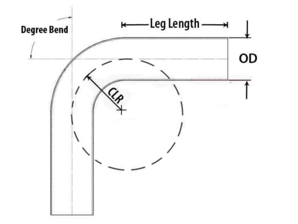 HPS 2-1/2" OD 15 Degree Bend 6061 Aluminum Elbow Pipe Tubing 16 Gauge w/ 4" CLR