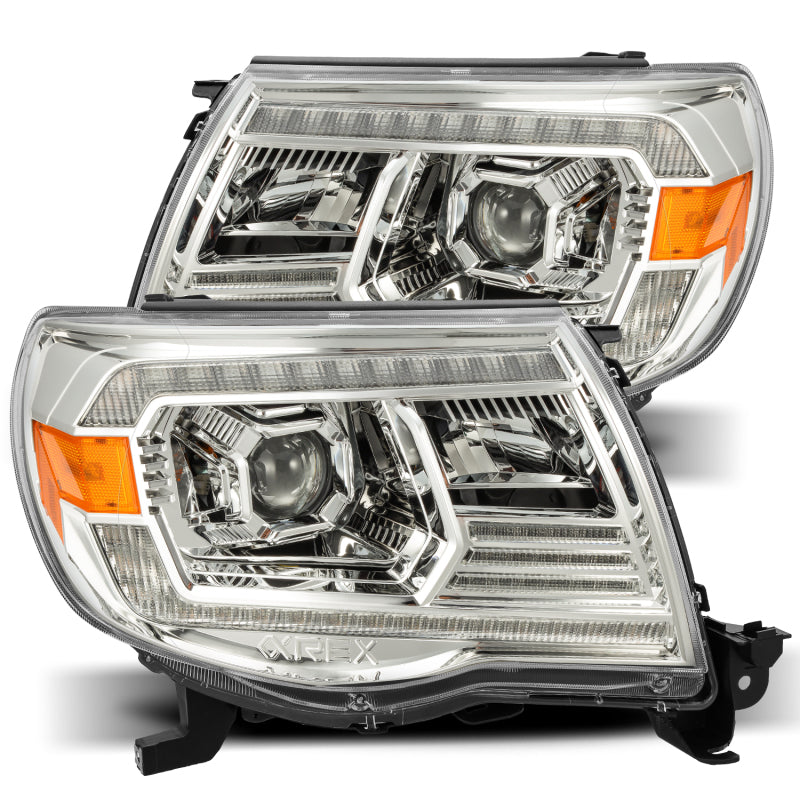 AlphaRex 05-11 Toyota Tacoma LUXX LED Projector Headlights Plank Style Chrome w/Activation Light/DRL 880740