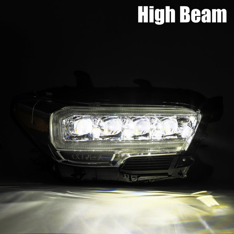 AlphaRex 16-20 Toyota Tacoma NOVA LED Projector Headlights Plank Style Black w/Activation Light 880707