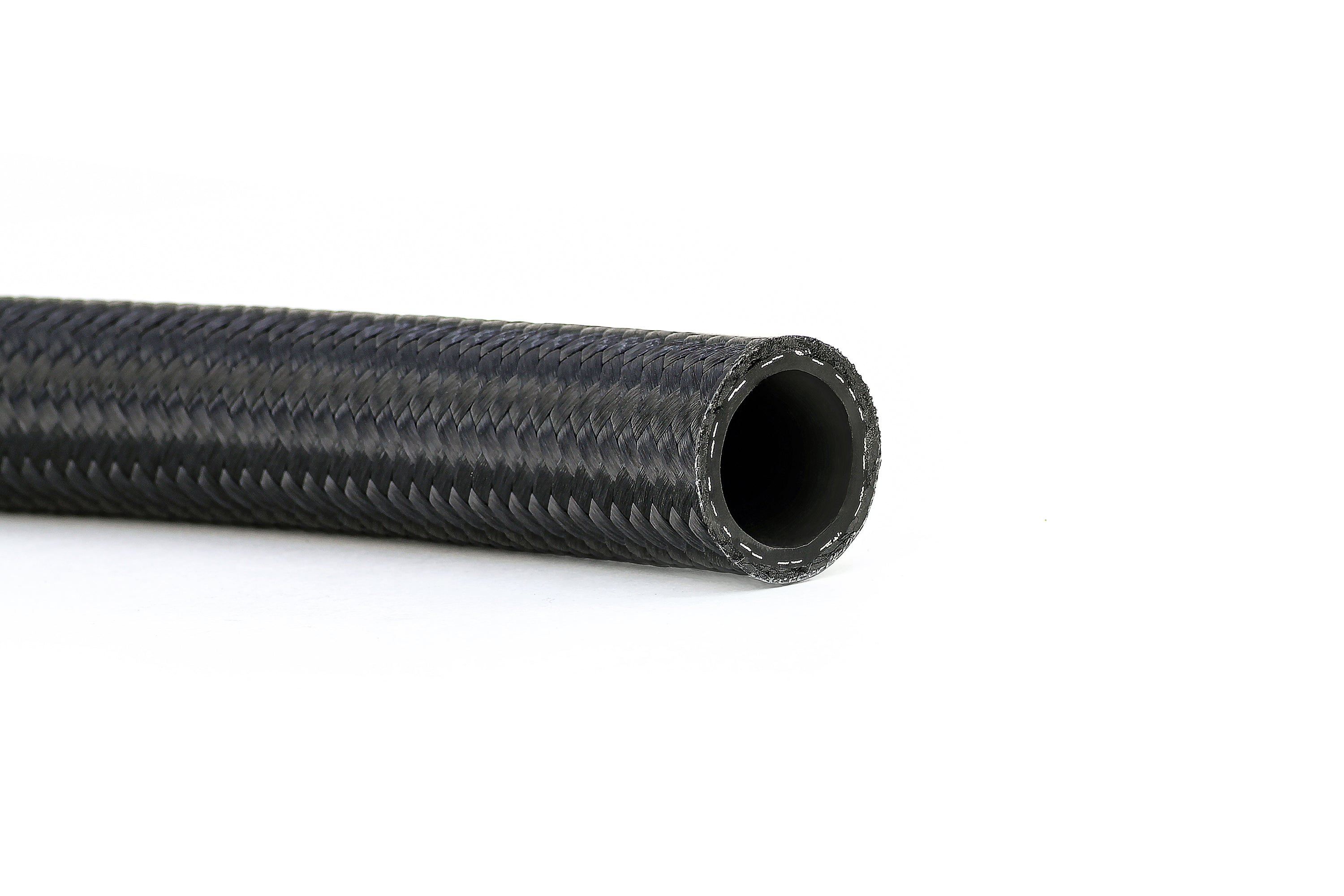 HPS Nylon Stainless Steel Braided Hose, Black