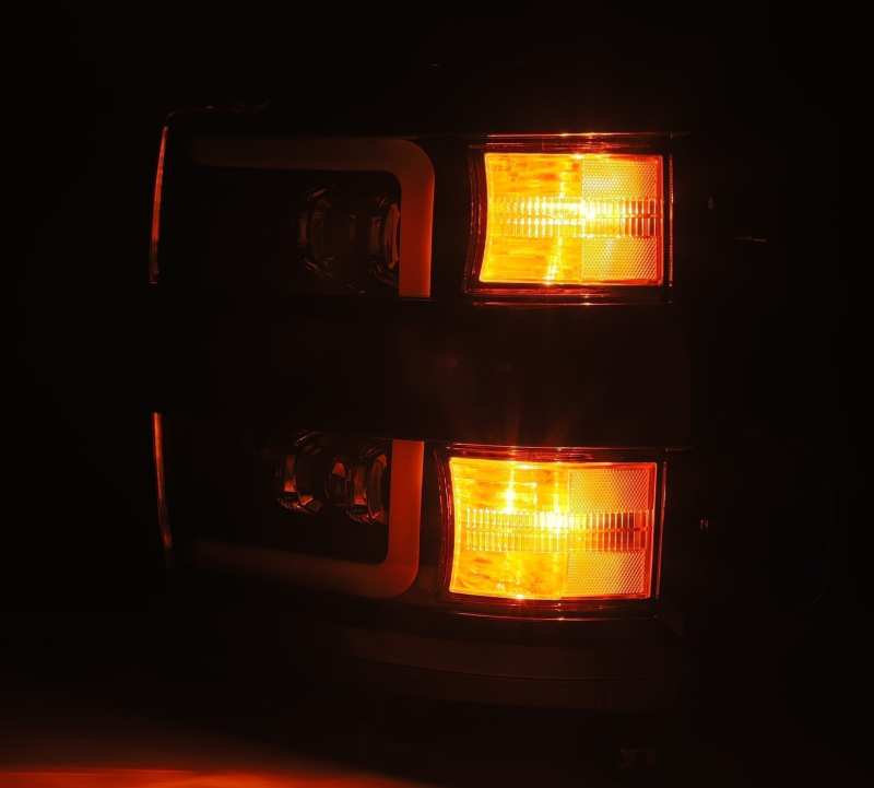 AlphaRex 15-18 Chevy 2500HD NOVA LED Proj Headlight Plank Style Jet Blk w/Activ Light/Seq Signal/DRL 880229
