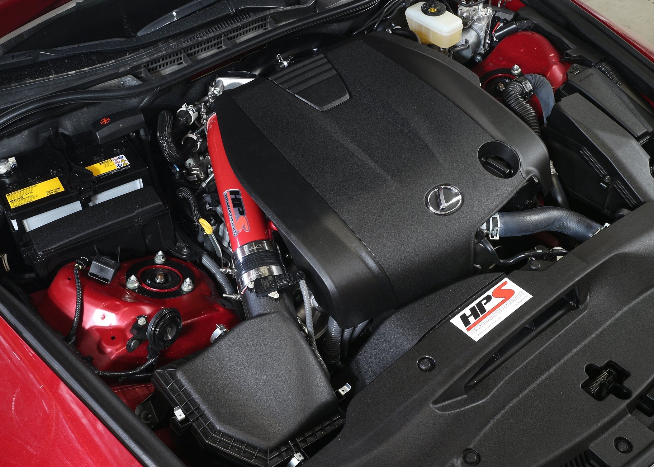HPS Post MAF Air Intake Tube Kit 2014-2016 Lexus IS250 2.5L V6 Non F-Sport, Red