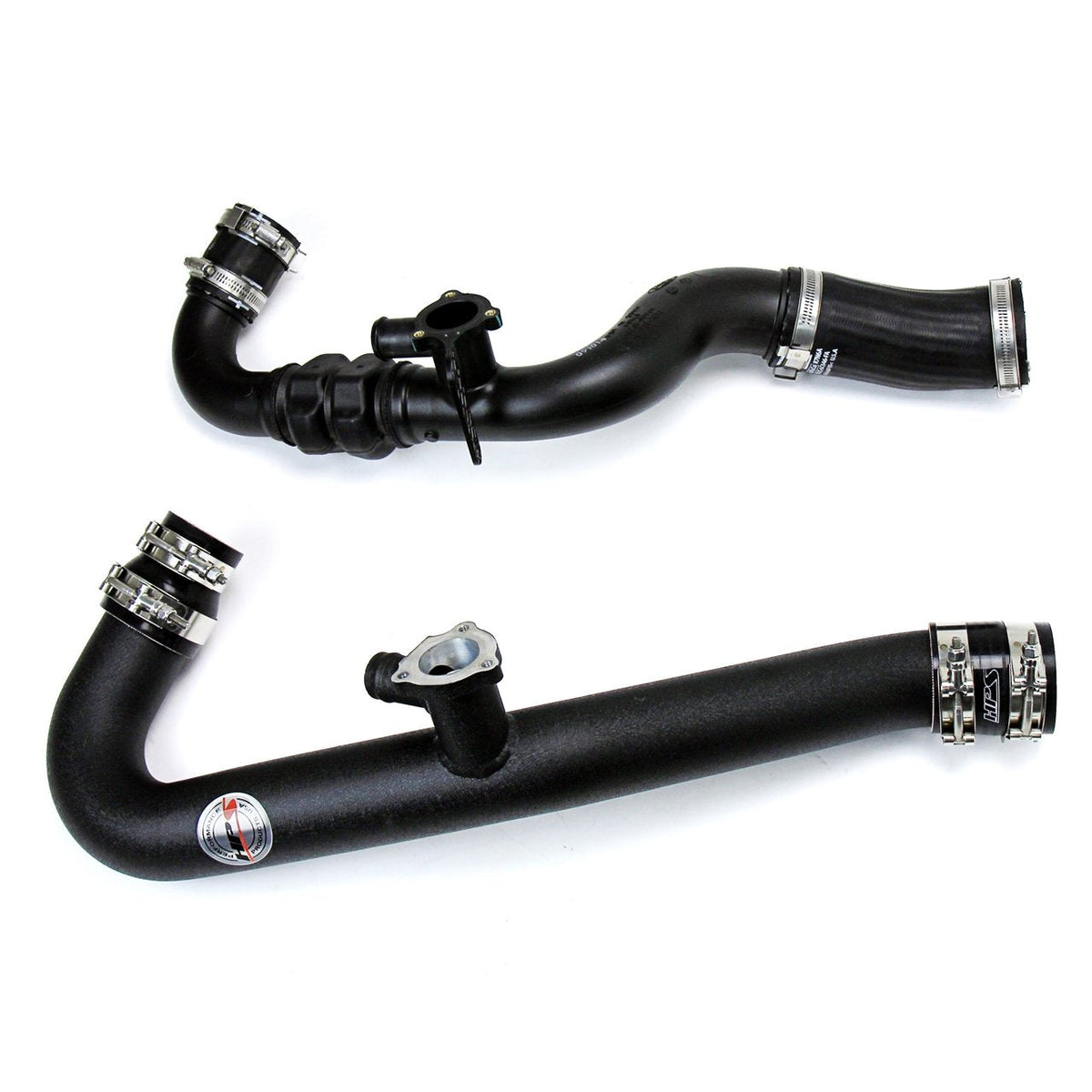 HPS Intercooler Hot Charge Pipe and Cold Side with Black Hoses 15-17 Ford Mustang Ecoboost 2.3L Turbo, Black