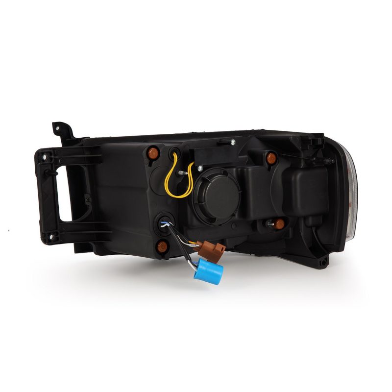 AlphaRex 02-05 Dodge Ram 1500 PRO-Series Projector Headlights Plank Style Alpha Black w/Seq Signal 880572