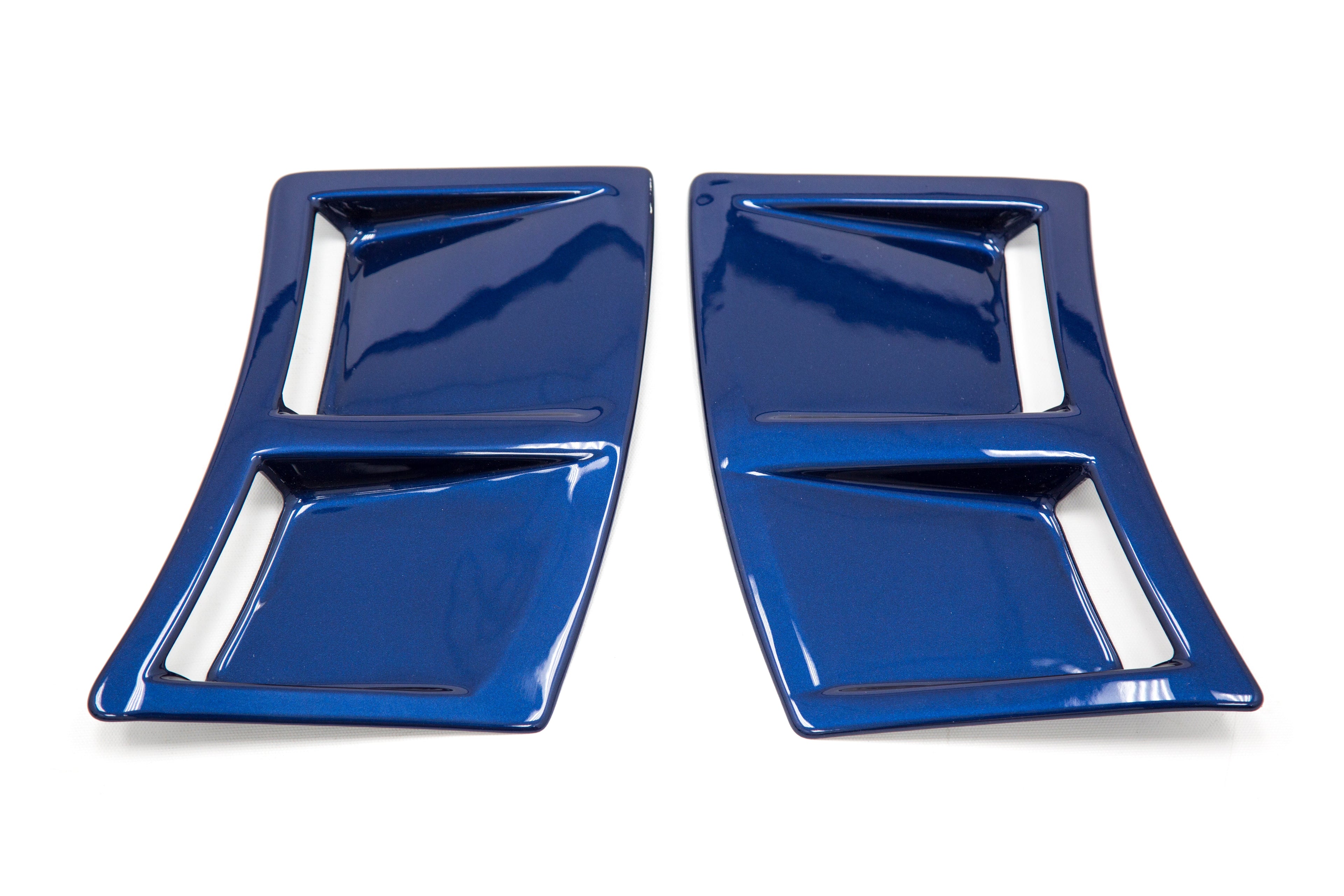 OLM S207 Style Paint Matched Rear Bumper Vent Inserts - Galaxy Blue Pearl - 2015-2021 Subaru WRX / STI