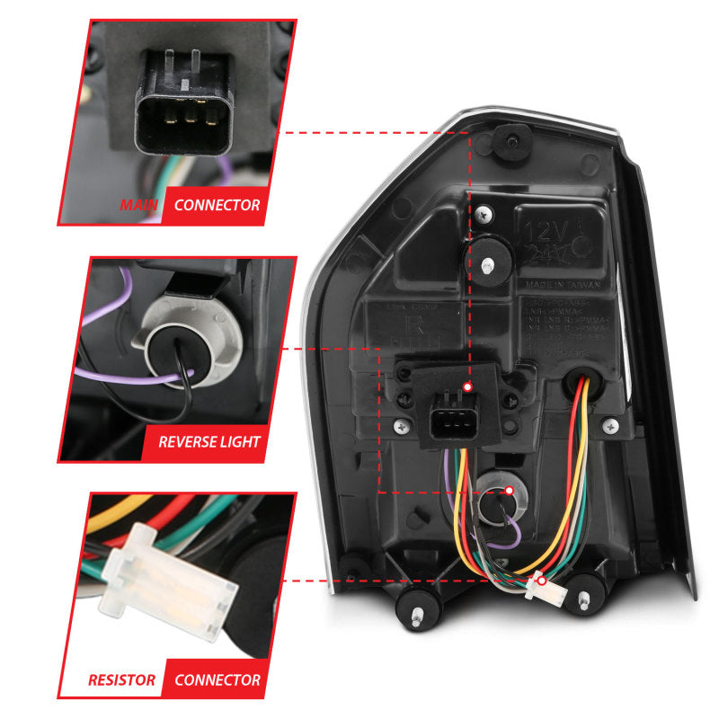 ANZO 11-14 Chrysler 300 LED Taillights Black w/ Sequential 321343