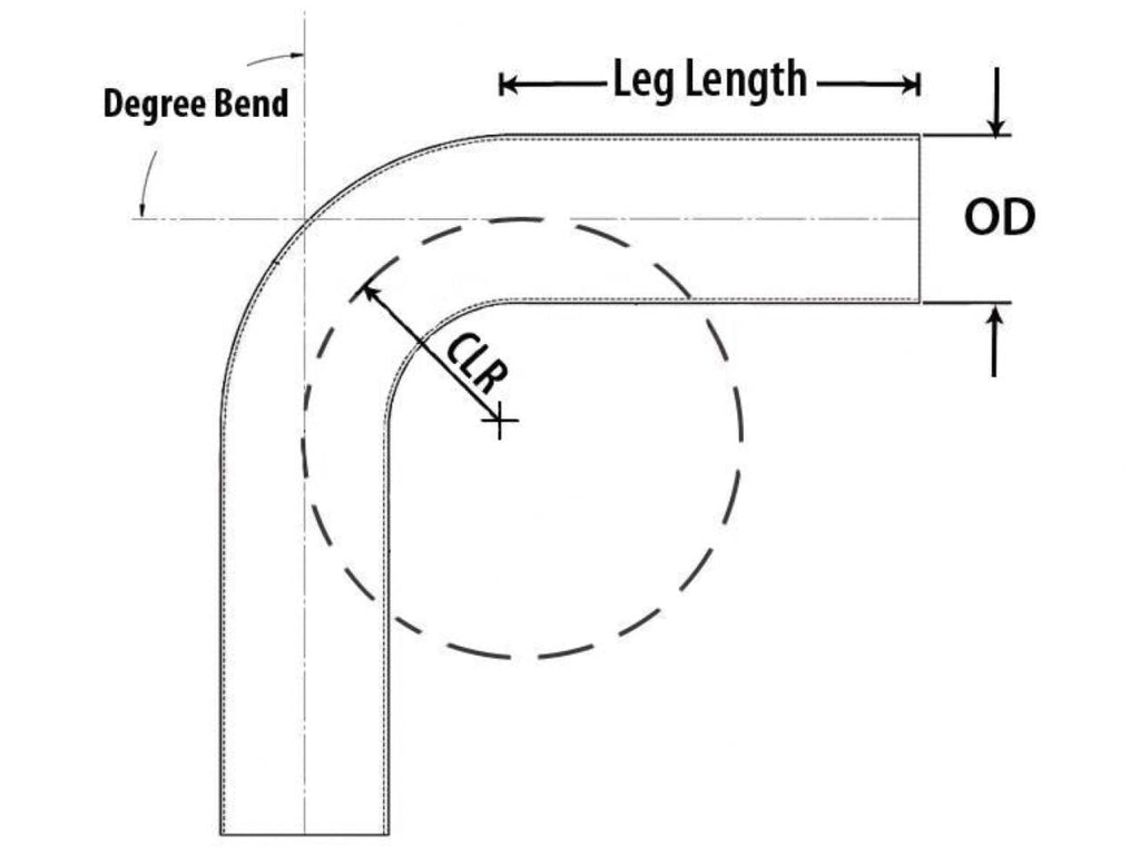 HPS 3-1/4" OD 15 Degree Bend 6061 Aluminum Elbow Pipe Tubing 16 Gauge w/ 3 1/2" CLR