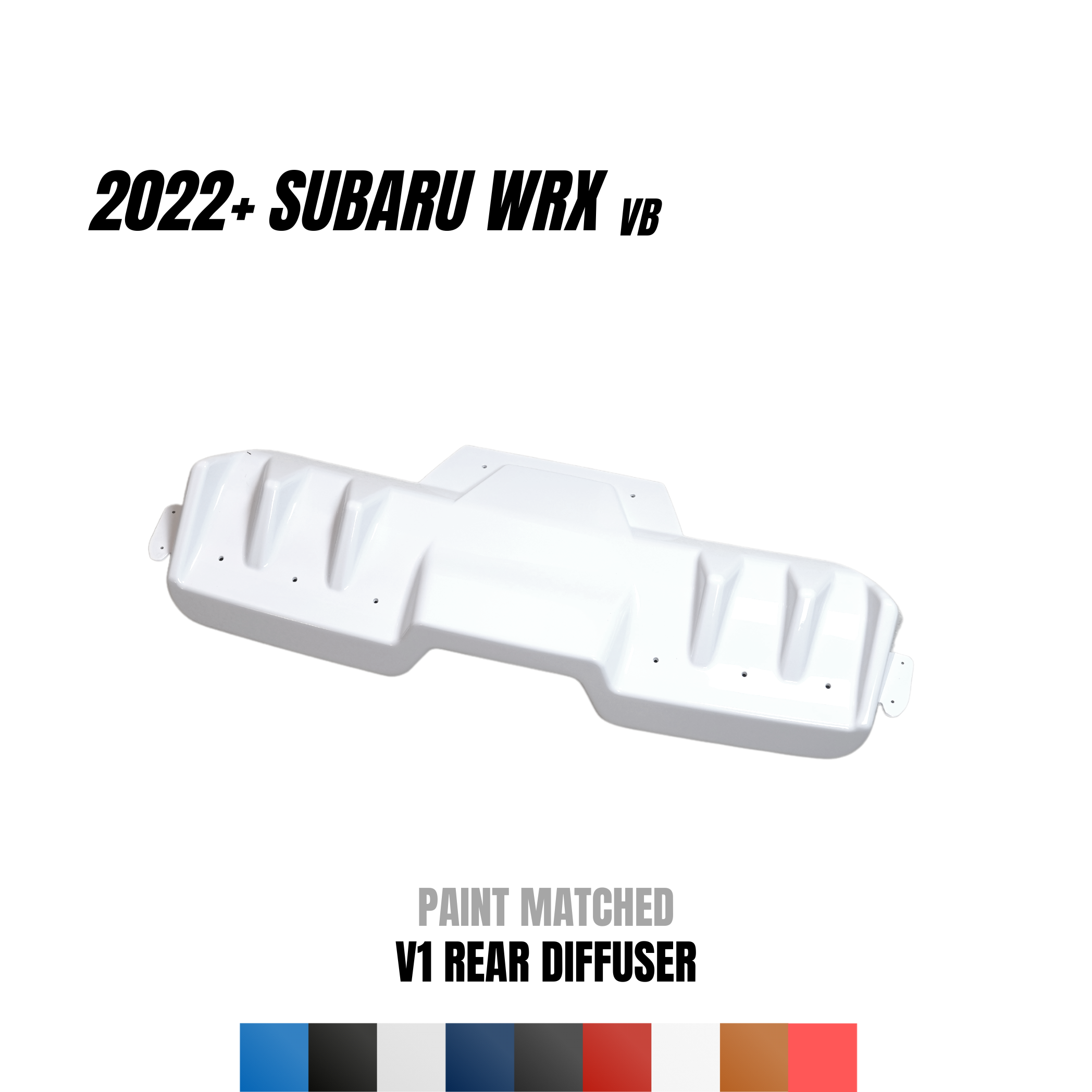 JDMuscle [22-25 WRX] Rear Diffuser V1 | Paint Matched / Gloss Black / Cherry Red