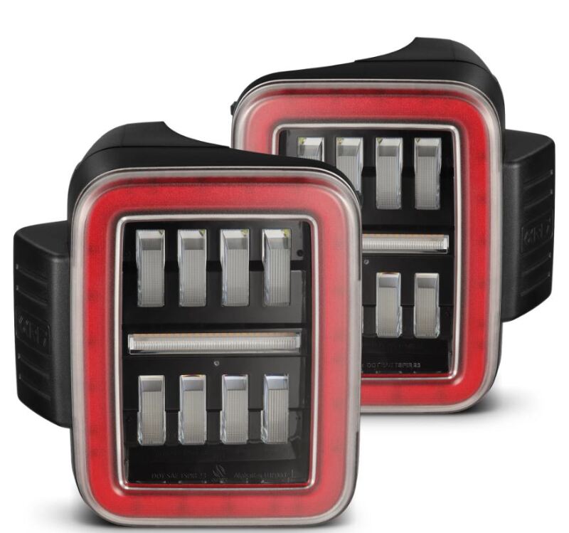 AlphaRex 19-24 Jeep Gladiator JT Nova-Series Prismatic LED Tail Lights - Black-Red 602070