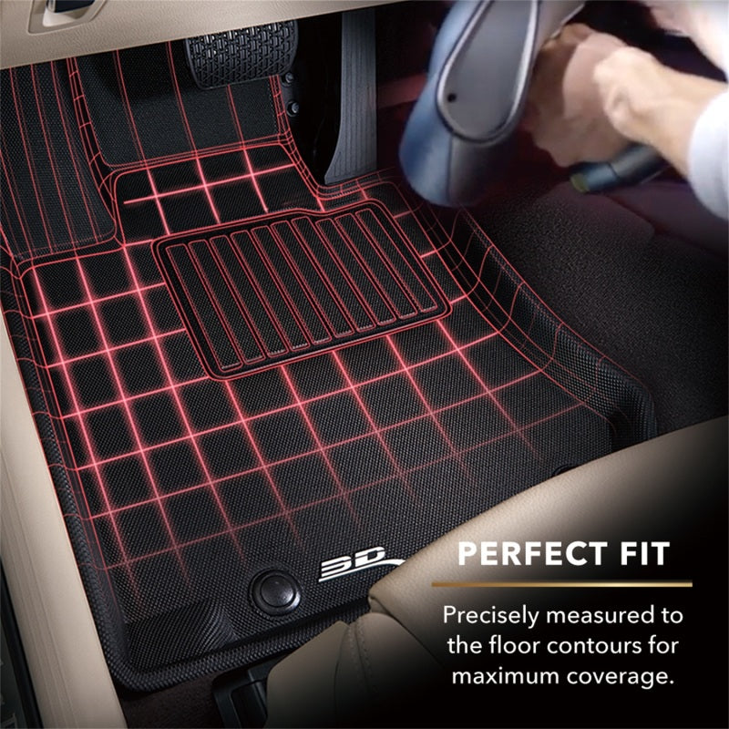 3D MAXpider 2007-2013 Jeep Wrangler JK Unlimited Kagu 2nd Row Floormats - Black L1JP00321509