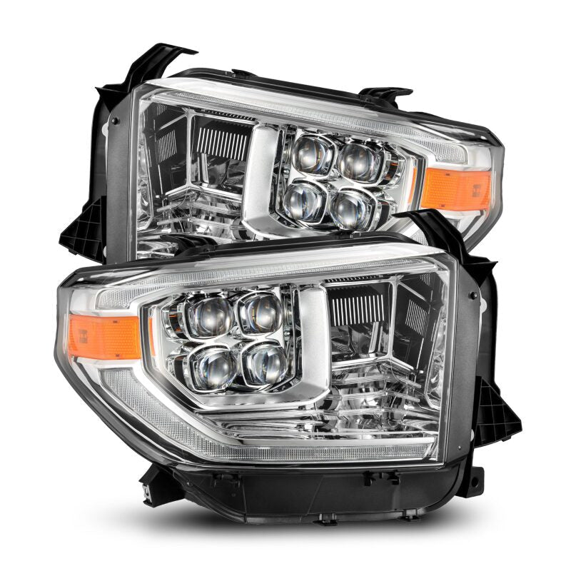 AlphaRex 14-21 Toyota Tundra NOVA LED Proj HL Chrome w/Actv Light & Seq. Sig + Switchback DRL 880831