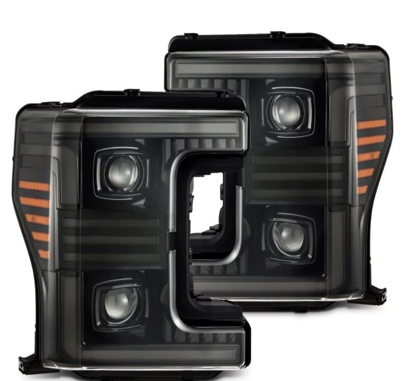 AlphaRex 17-19 Ford F-250/350/450/550 Super Duty PRO-Series Proj Headlights Alpha-Bk w/SS & DRL 880320