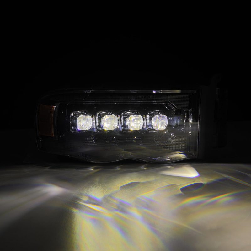 AlphaRex 02-05 Dodge Ram 1500 NOVA LED Proj Headlights Alpha Black w/Activ Light/Seq Signal 880566