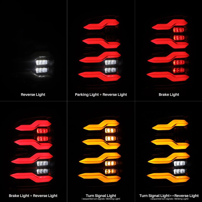 AlphaRex 09-18 Dodge Ram Luxx-Series LED Tail Lights Black w/ Activation Light & Sequential Signal 640004