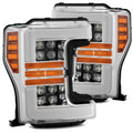 AlphaRex 17-19 Ford F-250 SD NOVA LED Proj Headlights Plank Style Chrome w/Activ Light/Seq Signal 880101