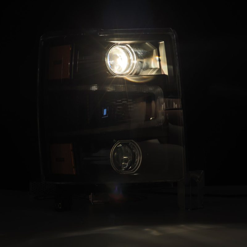 AlphaRex 14-15 Chevy 1500 PRO-Series Projector Headlights Black w/ Sequential Signal &  DRL 880245
