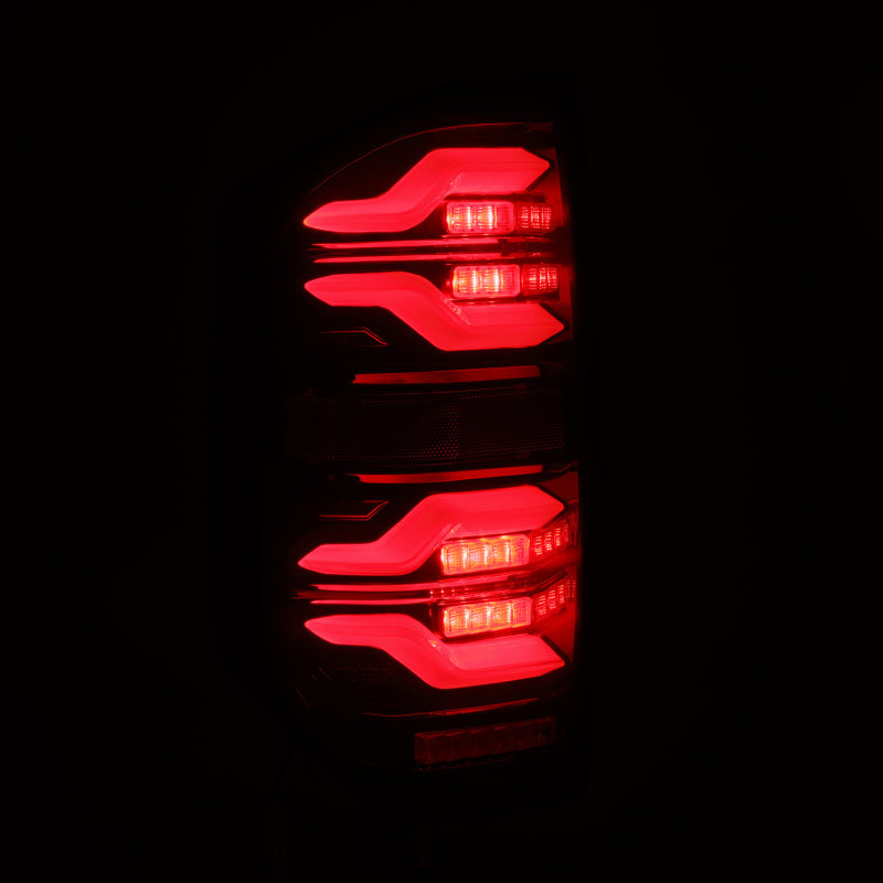 AlphaRex 14-21 Toyota Tundra LUXX LED Taillights Black/Red w/Activ Light/Seq Signal 672050