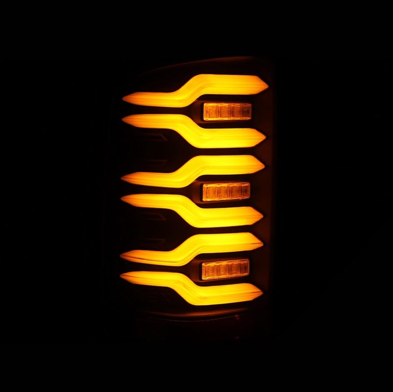 AlphaRex 14-18 GMC Sierra 1500/2500HD/3500HD LUXX-Series LED Tail Lights Blk w/Actv Light & Seq. Sig 630040